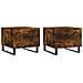 Tavolini Salotto 2 Pz Rovere Fumo 50x50x40cm Legno Multistrato - Foto miniatura 2