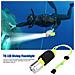 Lampada Luce Torcia Led Subacquea Immersioni Diving 50m Impermeabile Batteria - Foto miniatura 3