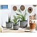 Set Di 3 Vasi Per Piante Rattan Sintetico Grigio E Bianco Gefira - Foto miniatura 1