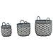 Set Di 3 Vasi Per Piante Rattan Sintetico Grigio E Bianco Gefira - Foto miniatura 3