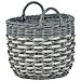 Set Di 3 Vasi Per Piante Rattan Sintetico Grigio E Bianco Gefira - Foto miniatura 4