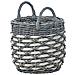 Set Di 3 Vasi Per Piante Rattan Sintetico Grigio E Bianco Gefira - Foto miniatura 7