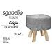 Trade Shop - Pouf Sgabello Poggiapiedi Quadrato Gambe In Legno Tessuto Grigio 27x28cm 827723 - Foto miniatura 1