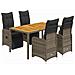 Set Bistrò Da Giardino 5 Pz Con Cuscini In Polyrattan Grigio - Foto miniatura 1