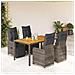 Set Bistrò Da Giardino 5 Pz Con Cuscini In Polyrattan Grigio - Foto miniatura 9