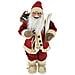 Statuina Babbo Natale Rosso Statuetta 40cm Vestiti In Tessuto Addobbo Natalizio - Foto miniatura 4