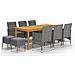 Set Mobili da Pranzo per Giardino 11 pz Grigio - Foto miniatura 1