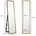 Specchio a Figura Intera con Supporto Posteriore e Cornice, in Legno e Vetro, 37x3x157 cm, Nero e Oro - Foto miniatura 4