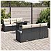 Set Divano da Giardino  7 Pezzi con Cuscini Rattan Polietilene Nero, Divano da Giardino  per 2 Persone con Ripostiglio e Cuscini Rattan Polietilene Nero - Foto miniatura 3