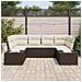 Set divano da giardino 6 pezzi con cuscini Rattan marrone - Foto miniatura 3