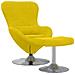 Poltrona a Uovo  con Poggiapiedi in Velluto Giallo - Foto miniatura 1