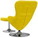 Poltrona a Uovo  con Poggiapiedi in Velluto Giallo - Foto miniatura 6