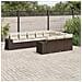 Set Divani da Giardino 10pz con Cuscini in Polyrattan Marrone - Foto miniatura 2