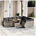 Set Divano da Giardino 10 pz con Cuscini Grigio in Polyrattan - Foto miniatura 2