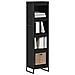 Armadio per Libri Rovere Nero 80 x 30 x 155 cm - Foto miniatura 3