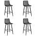 Sgabello POZZA in velluto grigio scuro con gambe nere per cucina x4 - Foto miniatura 1