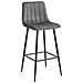 Sgabello POZZA in velluto grigio scuro con gambe nere per cucina x4 - Foto miniatura 2