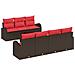 Set Divano da Giardino 8 pcs Beige e Rosso polyrattan - Foto miniatura 1
