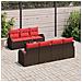Set Divano da Giardino 8 pcs Beige e Rosso polyrattan - Foto miniatura 3