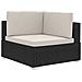 Set Divani Da Giardino 4 Pz Con Cuscini In Polyrattan Nero - Foto miniatura 2