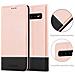 Custodia Compatibile Con Samsung Galaxy S10 Plus In Oro Rosato Nero - Coperchio Protettiva Con Chiusura Magnetica, Funzione Stand E Tasca Per Le Carte - Foto miniatura 5