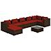 Set Divani Da Giardino 8 Pz Con Cuscini In Polyrattan Marrone - Foto miniatura 1