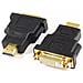 Adattatore DVI (24+5) a HDMI di Tipo A F-M ad Alta Velocità con Ethernet - Nero - Foto miniatura 1