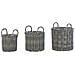 Set Di 3 Vasi Per Piante Rattan Sintetico Marrone Nikiti - Foto miniatura 6