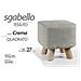 Trade Shop - Pouf Sgabello Poggiapiedi Quadrato Crema Tessuto Pouff Piedi Legno 27x28cm 789861 - Foto miniatura 1