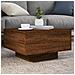 Tavolino Da Soggiorno Con Luci Led Rovere Marrone 55x55x31 Cm - Foto miniatura 1