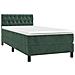 Letto A Molle Con Materasso E Led Verde Scuro 90x200cm Velluto - Foto miniatura 2