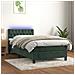 Letto A Molle Con Materasso E Led Verde Scuro 90x200cm Velluto - Foto miniatura 8
