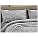 Completo Lenzuola Letto 100% Cotone Made In Italy Disegno Canva Matrimoniale Grigio - Foto miniatura 4