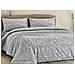 Completo Lenzuola Letto 100% Cotone Made In Italy Disegno Canva Matrimoniale Grigio - Foto miniatura 1