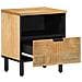 Comodino Marrone 40x33x46 Cm In Legno Massello Di Mango - Foto miniatura 2