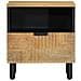 Comodino Marrone 40x33x46 Cm In Legno Massello Di Mango - Foto miniatura 3