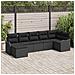 Set Divano da Giardino  7 Pezzi con Cuscini Rattan Polietilene Nero, Set Divano da Giardino  2 Posti con Cuscini Rattan Polietilene Nero - Foto miniatura 2