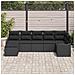Set Divano da Giardino  7 Pezzi con Cuscini Rattan Polietilene Nero, Set Divano da Giardino  2 Posti con Cuscini Rattan Polietilene Nero - Foto miniatura 3