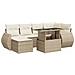 Set Divani da Giardino 7 pz con Cuscini Beige in Polyrattan - Foto miniatura 1