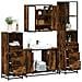 Set Mobili da Bagno 4 pz Rovere Fumo in Legno Multistrato - Foto miniatura 2