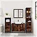 Set Mobili da Bagno 4 pz Rovere Fumo in Legno Multistrato - Foto miniatura 3