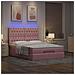 Struttura Letto Pouf con Materassi Rosa 140x200 cm in Velluto - Foto miniatura 3