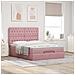 Struttura Letto Pouf con Materassi Rosa 140x200 cm in Velluto - Foto miniatura 4