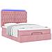 Struttura Letto Pouf con Materassi Rosa 140x200 cm in Velluto - Foto miniatura 6