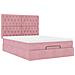 Struttura Letto Pouf con Materassi Rosa 140x200 cm in Velluto - Foto miniatura 7