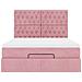 Struttura Letto Pouf con Materassi Rosa 140x200 cm in Velluto - Foto miniatura 8