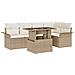 Set Divano da Giardino con cuscino 6 pcs Beige Poly Rattan - Foto miniatura 1