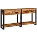 Tavoli consolle 2 pcs Marrone Legno Di Mango Massello - Foto miniatura 2