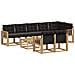 Set di divani da esterno con cuscino 9 pcs Bianco e Nero - Foto miniatura 1