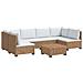 7 pz Set Lounge in Rattan con Cuscini GENDT Rattan naturale - Foto miniatura 1